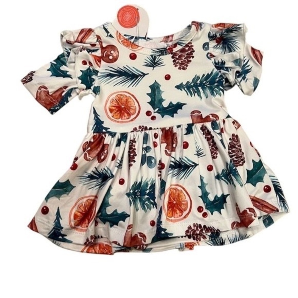 Lila Rose Festive Print Bodysuit - White and Red